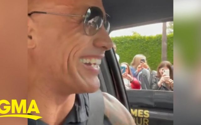 The Rock Surprises Hollywood Tour Bus In His Neighborhood
