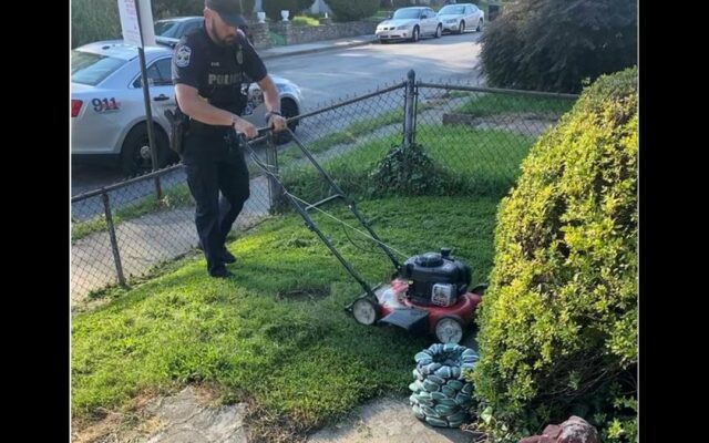 LMPD Officer Mows Grass For Elderly Woman During Wellness Check