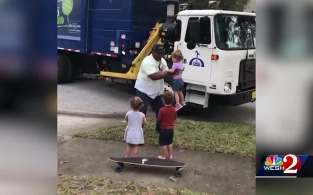 Triplets Bond With Garbage Man Is Legendary