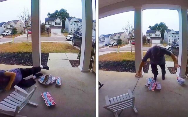 Domino’s Grandma Gets To Retire After Taking A Spill On A Porch