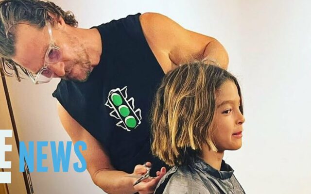 Matthew McConaughey Cuts His Son’s Hair